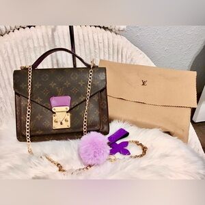 Louis Vuitton Brown and Purple Shoulder Bag